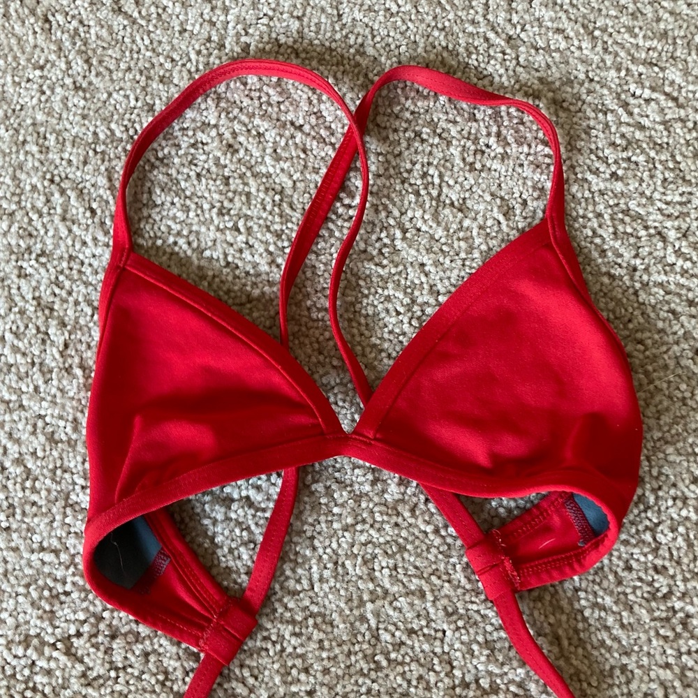 Red jolyn bikini top